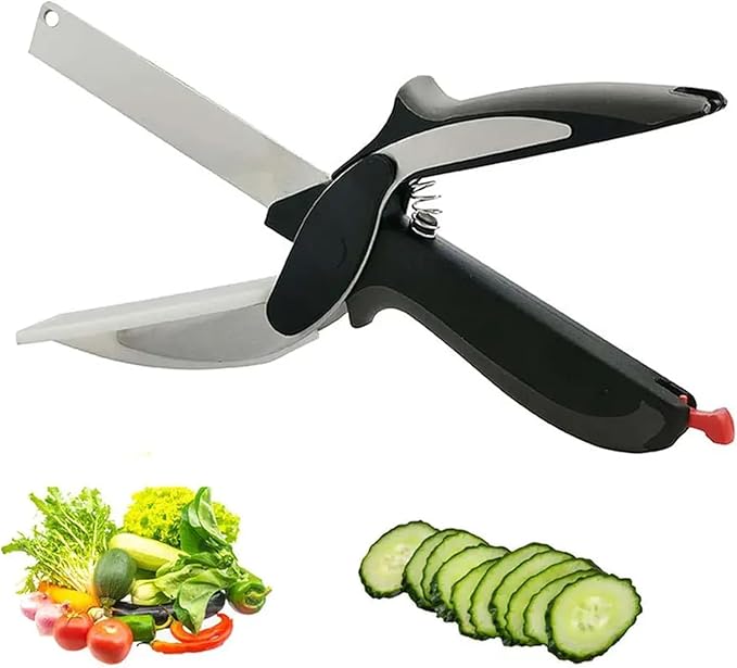 2 in 1 Clever Cutter pack of 1   for Cutting and Slicing Vegetables and Fruits | Detachable Knife