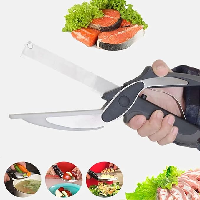 2 in 1 Clever Cutter pack of 1   for Cutting and Slicing Vegetables and Fruits | Detachable Knife