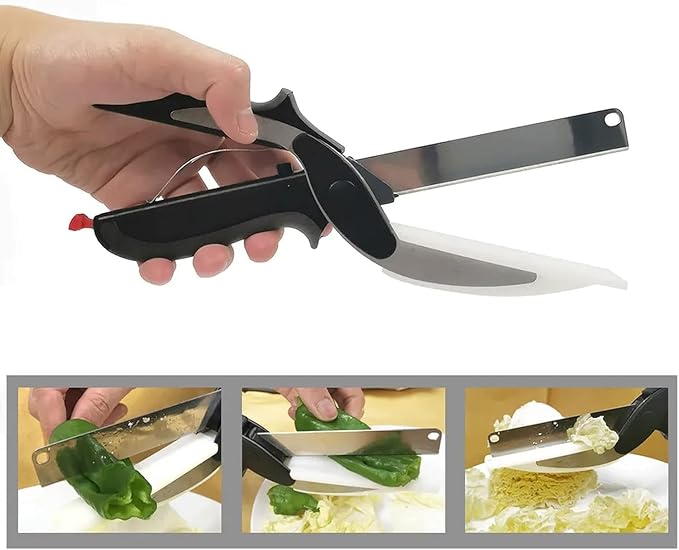 2 in 1 Clever Cutter pack of 1   for Cutting and Slicing Vegetables and Fruits | Detachable Knife