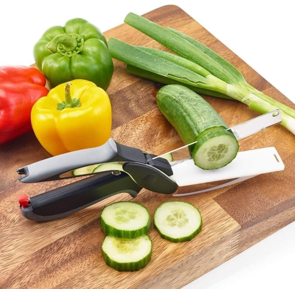 2 in 1 Clever Cutter pack of 1   for Cutting and Slicing Vegetables and Fruits | Detachable Knife