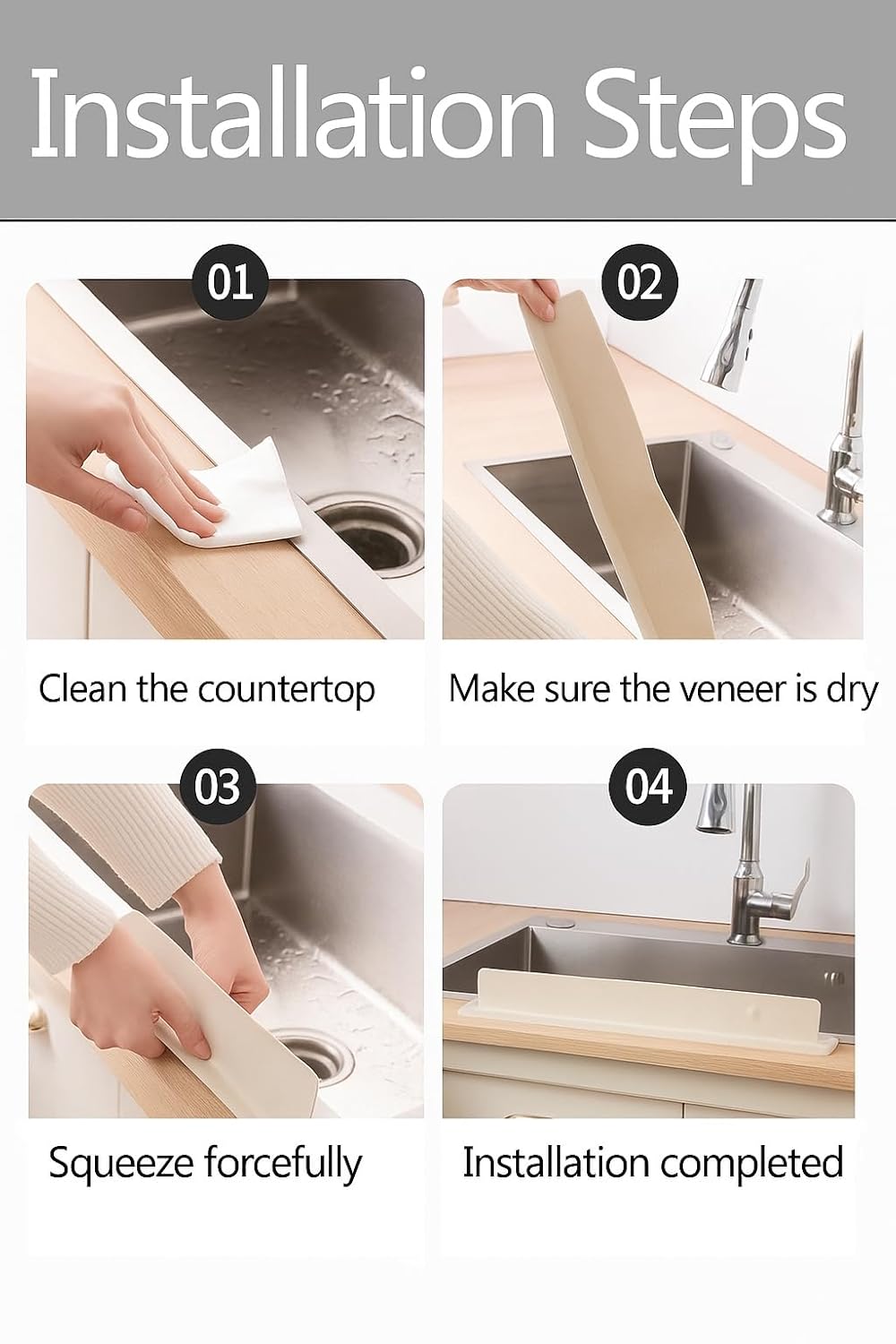 Kitchen Silicone Sink Splash Guard Mat pack 2