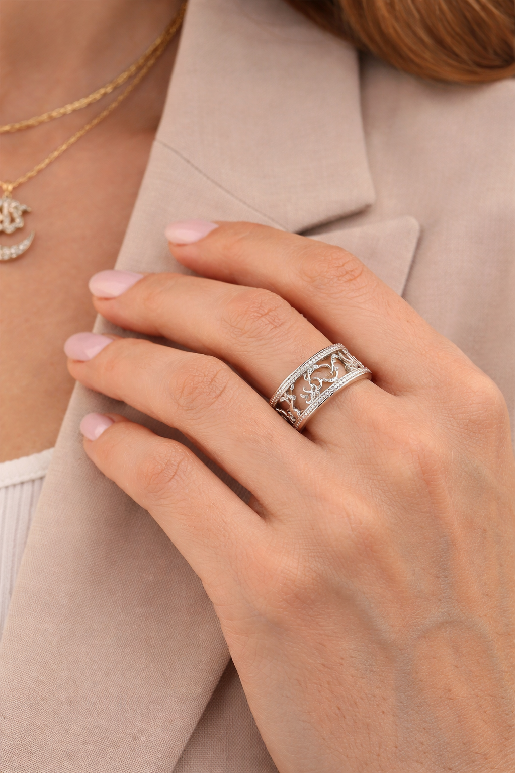 Azan White Ring