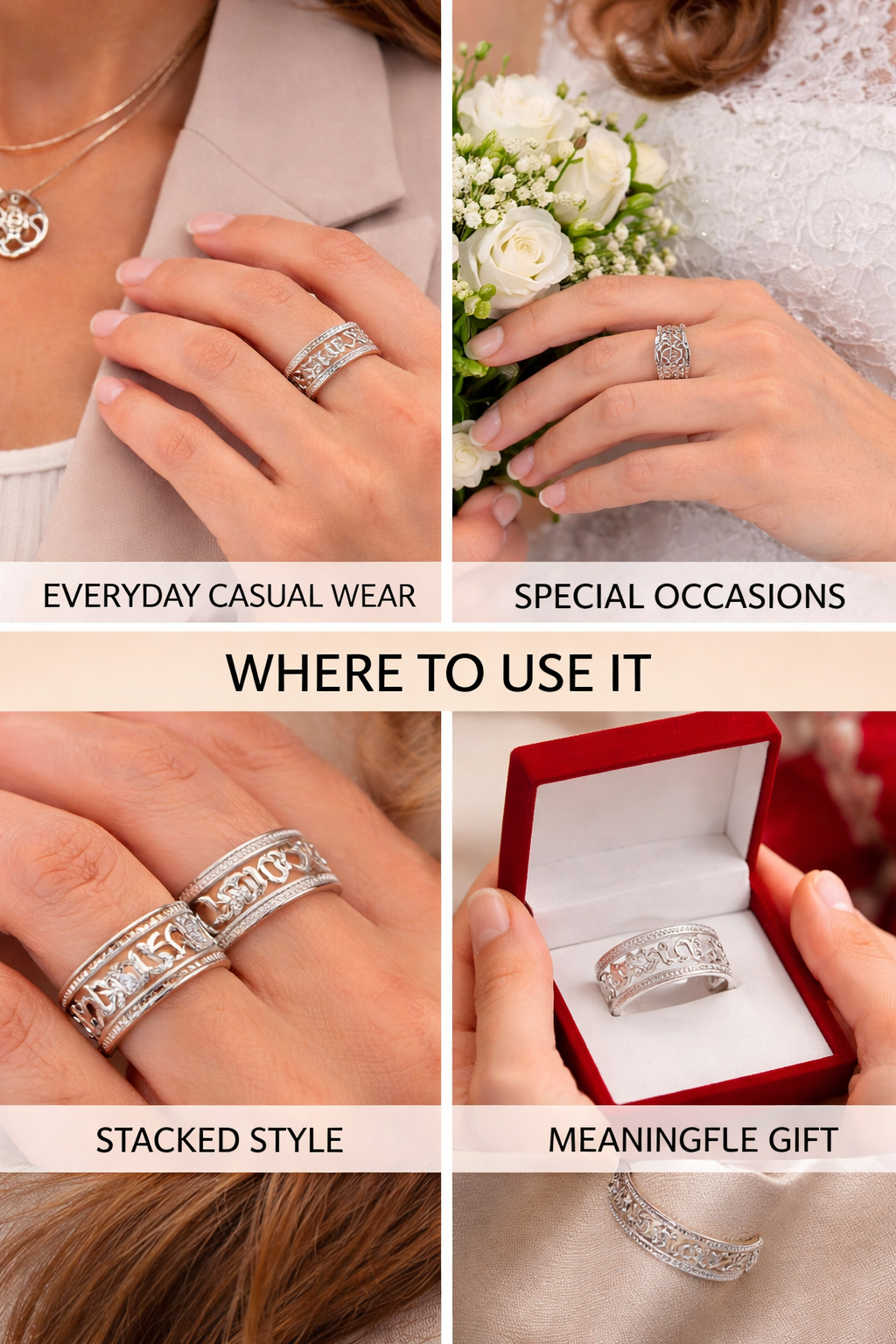 Azan White Ring