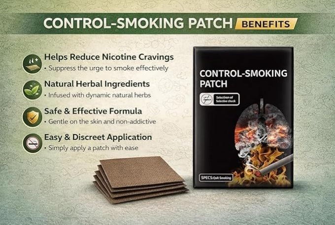 Anti-Smoking Control for Nicotine Craving Relief PATCH PACK OF 5