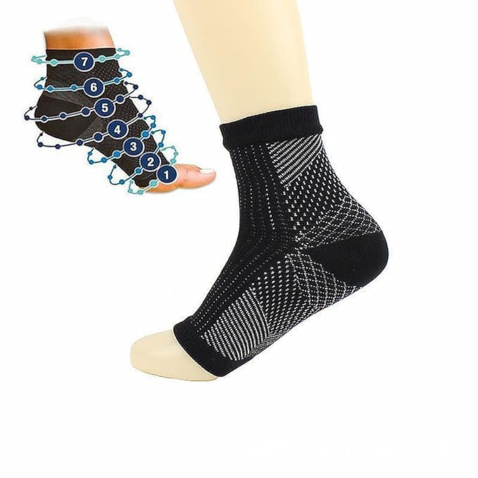 1 Pair Of Compression Foot Sleeve Socks for Pain Relief & Arch Support