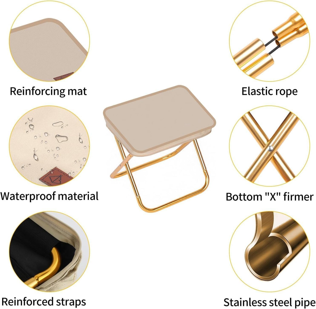 Handbag Folding Stool, Zipper Bag