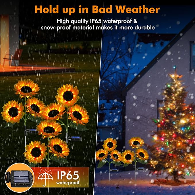 Solar Sunflower Lights,Solar Garden Light withLooking Flowers Outdoor PACK OF 1