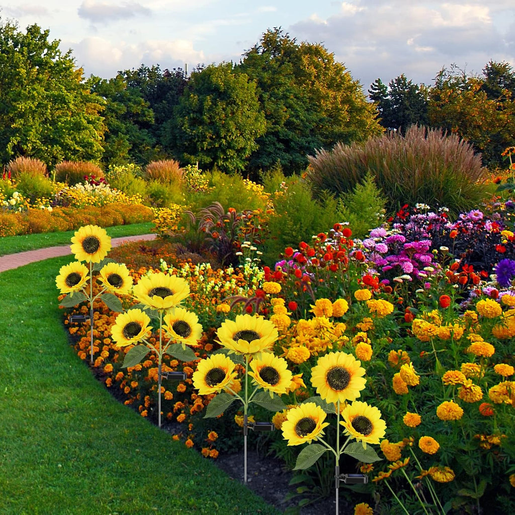Solar Sunflower Lights,Solar Garden Light withLooking Flowers Outdoor PACK OF 1