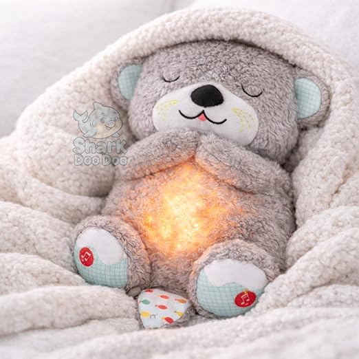 Breathing Teddy Bear Plush Otter with Rhythm Motion, Light & Music