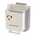 Plastic Hanging Trash Can With Lid, Double-Sided Open Design, Cabinet Door Hanging Wall Storage Bucket for Kitchen