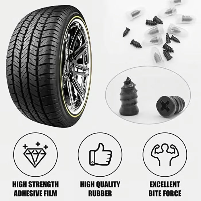 New 60 PCS Tire Repair Rubber Nails Kit with 2 Sizes for Car/Motorcycle/Truck/Tractor
