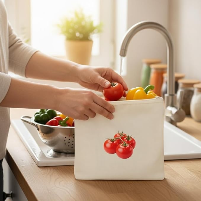 Reusable Cotton Vegetable Storage Bags for Fridge PACK OF 4