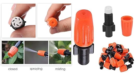 Garden Water Sprinkler Kit With Plant Water Dropper Adjustable Spray Nozzle(8 M,10 POINTS)
