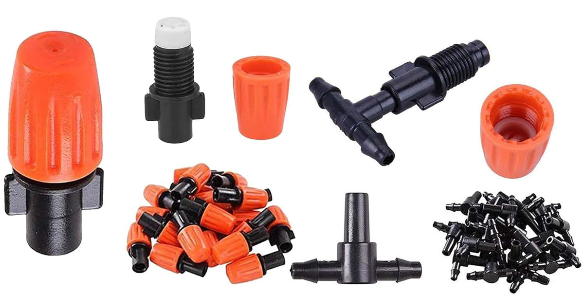 Garden Water Sprinkler Kit With Plant Water Dropper Adjustable Spray Nozzle(8 M,10 POINTS)