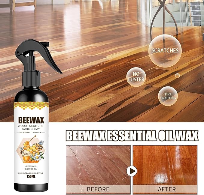 Beeswax Spray Furniture Polish, Wood Cleaner, Wood Floor Polish PACK OF 2