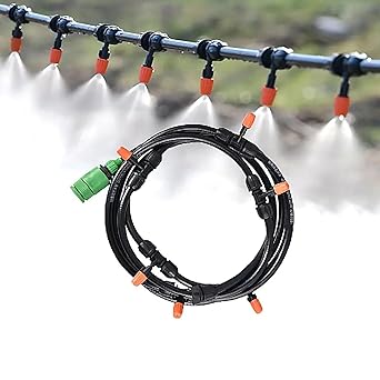 Garden Water Sprinkler Kit With Plant Water Dropper Adjustable Spray Nozzle(8 M,10 POINTS)