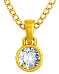 Clear Quartz (White) Birthstone Pendant with gold plated chain included