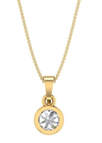 Clear Quartz (White) Birthstone Pendant with gold plated chain included