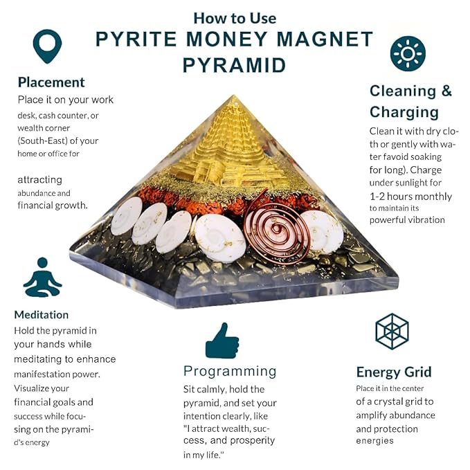 Money Magnet Pyrite Pyramid(SMALL)