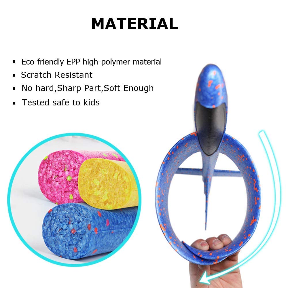 Large Hand Throwing LED Foam Plane pack of 1 (random colour)