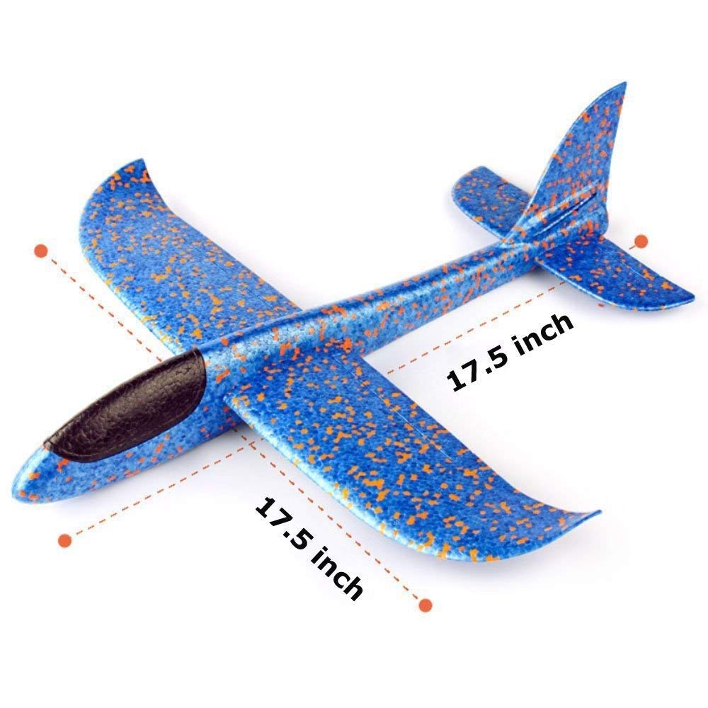 Large Hand Throwing LED Foam Plane pack of 1 (random colour)