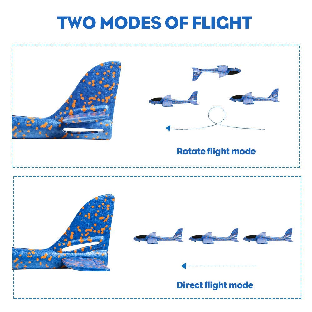 Large Hand Throwing LED Foam Plane pack of 1 (random colour)