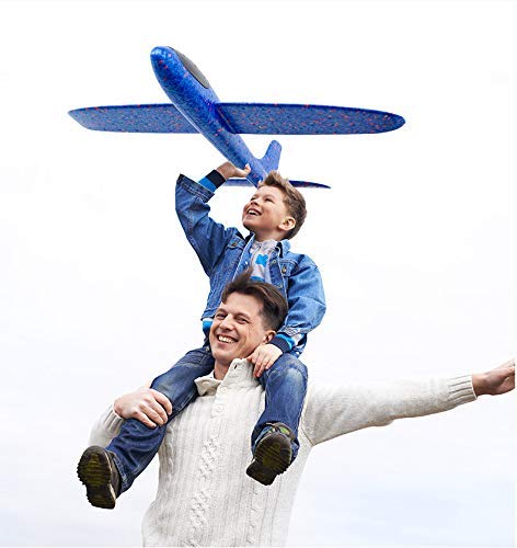 Large Hand Throwing LED Foam Plane pack of 1 (random colour)