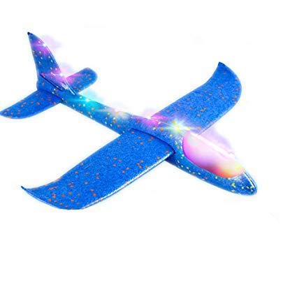 Large Hand Throwing LED Foam Plane pack of 1 (random colour)
