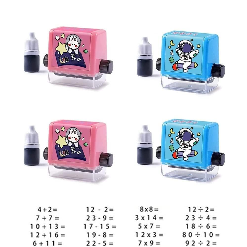 Birud  Stamps for Kids, Roller Design Teaching Stamp, Math Stamps Practice Tools For Single Addition,Subtraction,multipication and division(pack of 1)