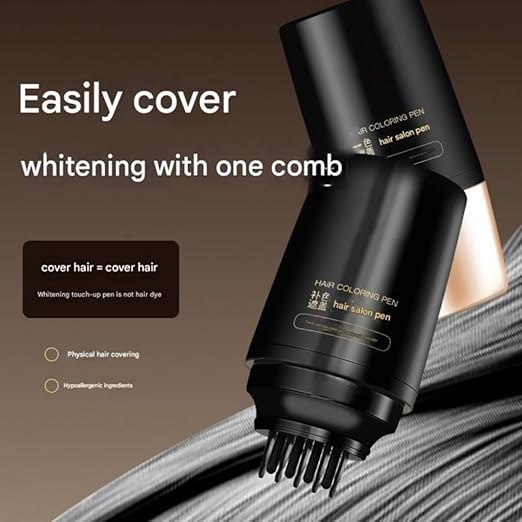 Waterproof & Sweatproof Hair Color Pen with Built-in Comb