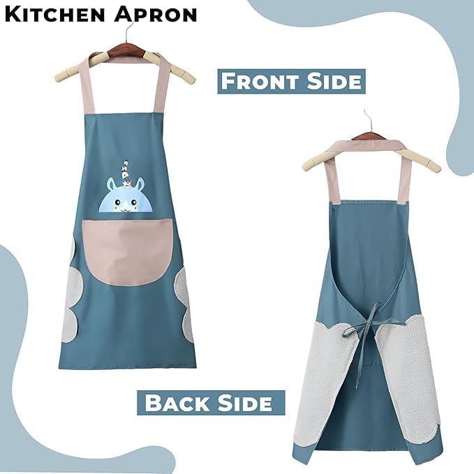 Waterproof Kitchen Apron for Women with Big Front Pocket  Pack Of 2
