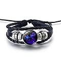 Black Twelve Zodiac Spirit Leather Bracelet