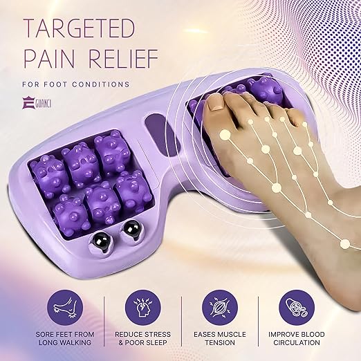 Foot Massager Roller for Pain Relief & Blood Circulation Tool for Home Use (Multi Colour)