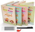 Magic Calligraphy Copybook Set Writing Tool for Kids (4 BOOKS,1 PEN, 1 GRIP, 10 REFILL)