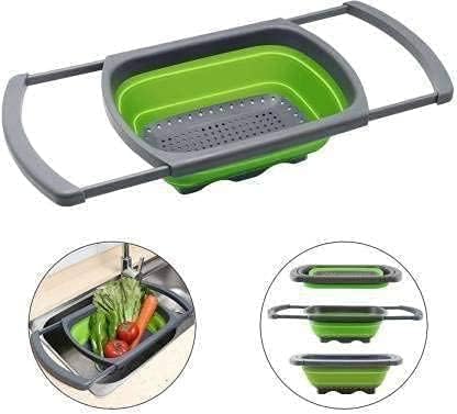 Expandable Over-the-Sink Food Strainer with Extendable Handles pack of 1(random color)