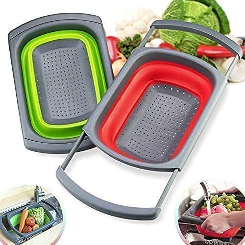 Expandable Over-the-Sink Food Strainer with Extendable Handles pack of 1(random color)