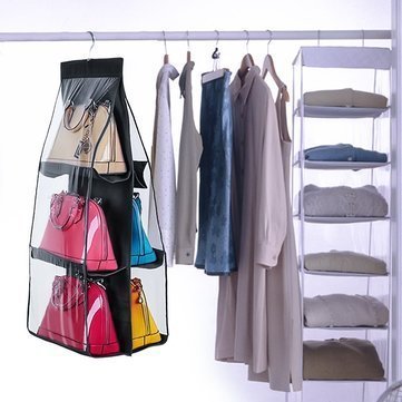 Purse Holder Stand Handbag Holder Wall Hanging Handbag Organizer With 6 Pockets