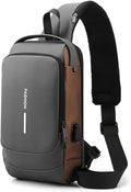 Multifunction Waterproff Sling Bag, USB Charging Sport Sling Anti-Theft Shoulder Bags