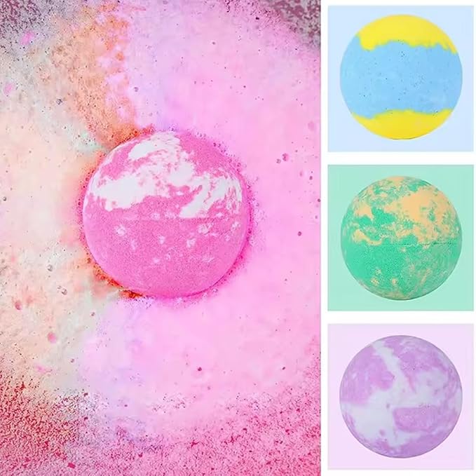 12 Colourful Bath Balls With Different Scents With Hidden Animal Toys