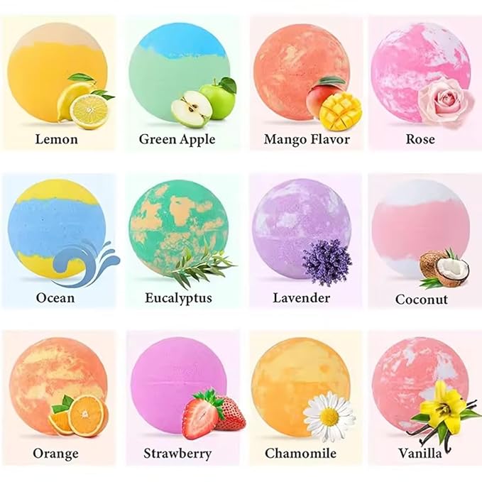 12 Colourful Bath Balls With Different Scents With Hidden Animal Toys