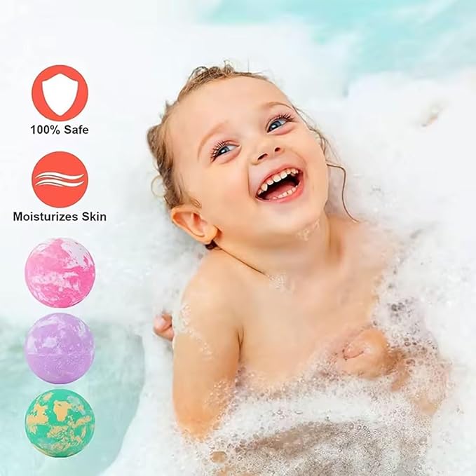 12 Colourful Bath Balls With Different Scents With Hidden Animal Toys