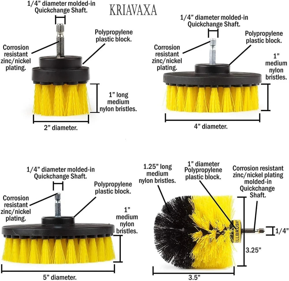 4PCS DRILL SCRUBBER BRUSH SET