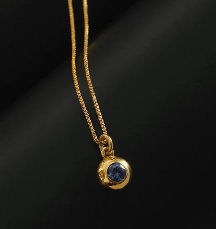 Sapphire (Blue) Birthstone Pendant with gold plated chain included