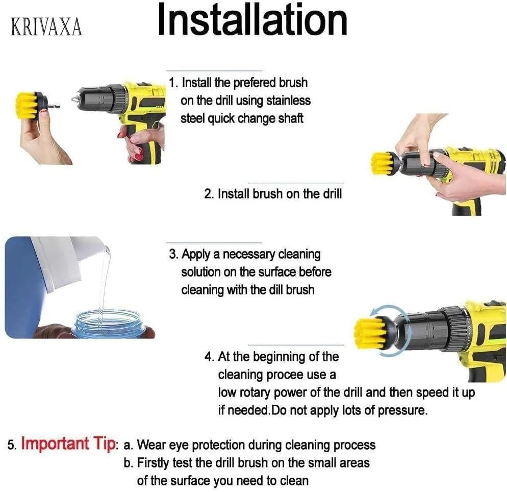 4PCS DRILL SCRUBBER BRUSH SET