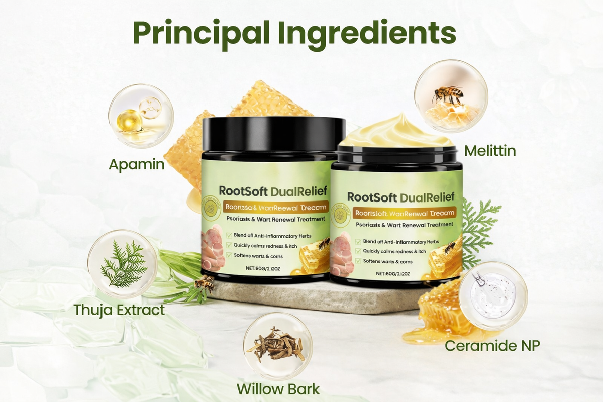 RootSoft DualRelief Cream, Professional Psoriasis & Wart Renewal Treatment Cream Natural Ingredients for All Skin Types (pack of 2)