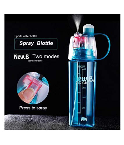 2-in-1 Spray Water Bottle 400ml Sports Drink & Mist Bottle, BPA-Free, Leak-Proof for Cycling, Running, Gym, and School