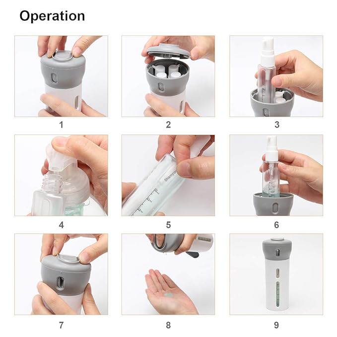 4 in 1 Travel Dispenser Bottle Set Refillable (RANDOM COLOR)