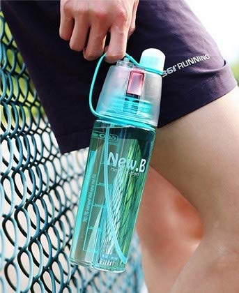 2-in-1 Spray Water Bottle 400ml Sports Drink & Mist Bottle, BPA-Free, Leak-Proof for Cycling, Running, Gym, and School