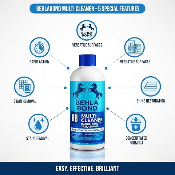 Multi Cleaner Bhela  Bond Liquid for Tiles, Marble, Granite & Ceramic Floors 200ml each pack of 2