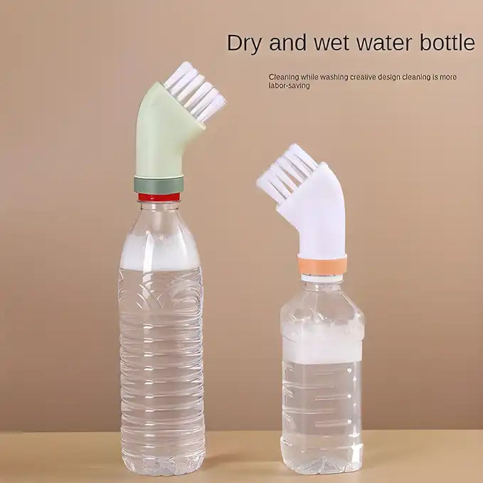 Multi-use Cleaning Brush in assorted colors Can Be Connected to Mineral Water Bottle (Pack of 2)
